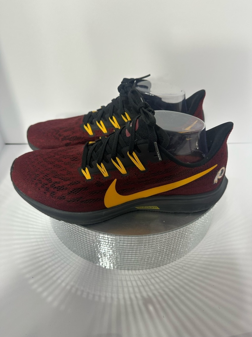 Nike Women's Burgundy and Black Athletic 8.5 with Yellow Accents Pegasus - Picture 4 of 10